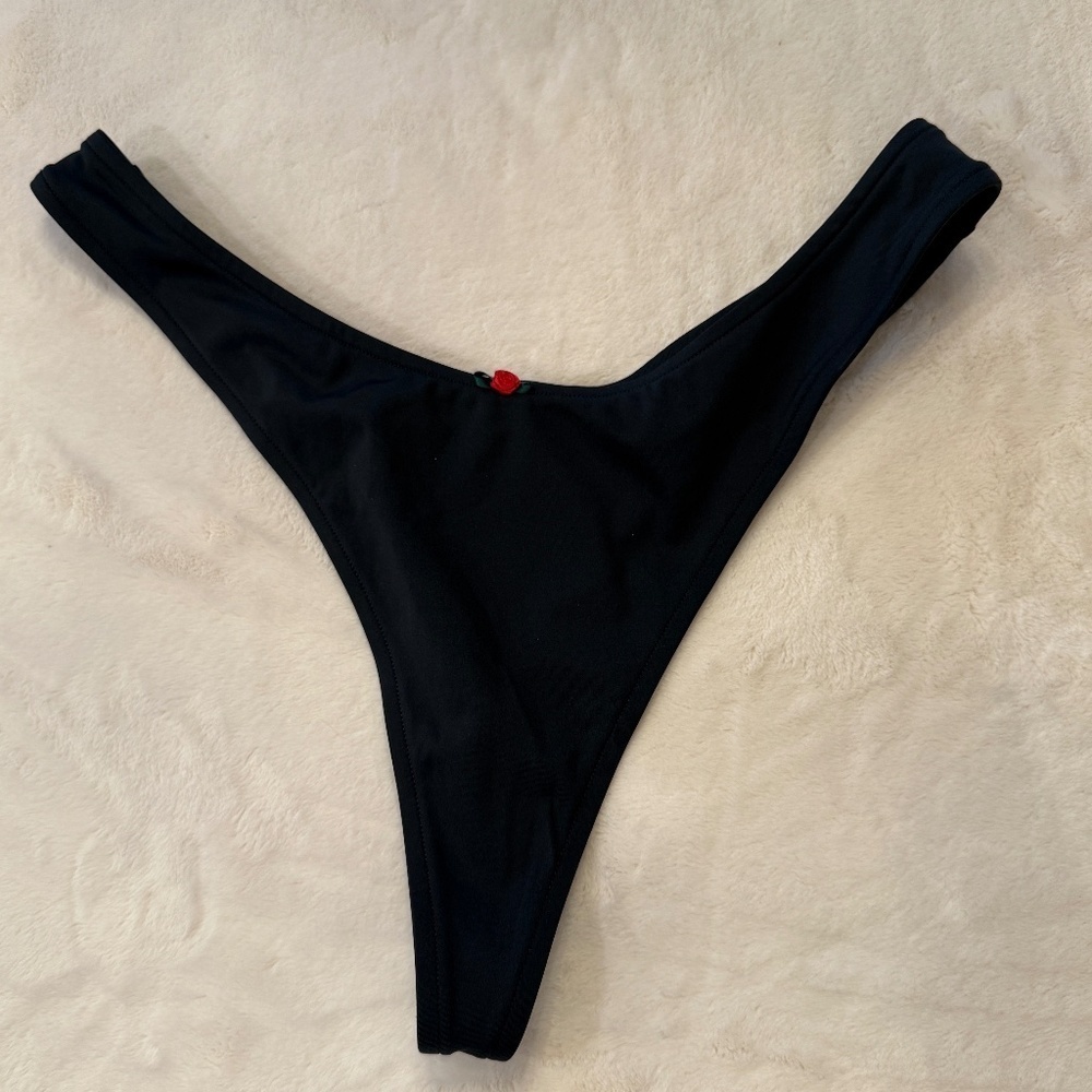 New! Frankie’s x Victorias Secret Pink high cut Bikini Bottom Black 31691